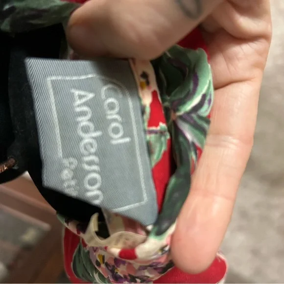 Vintage 80s Floral Mini Dress with Removable Shoulder Pads - Picture 3 of 3